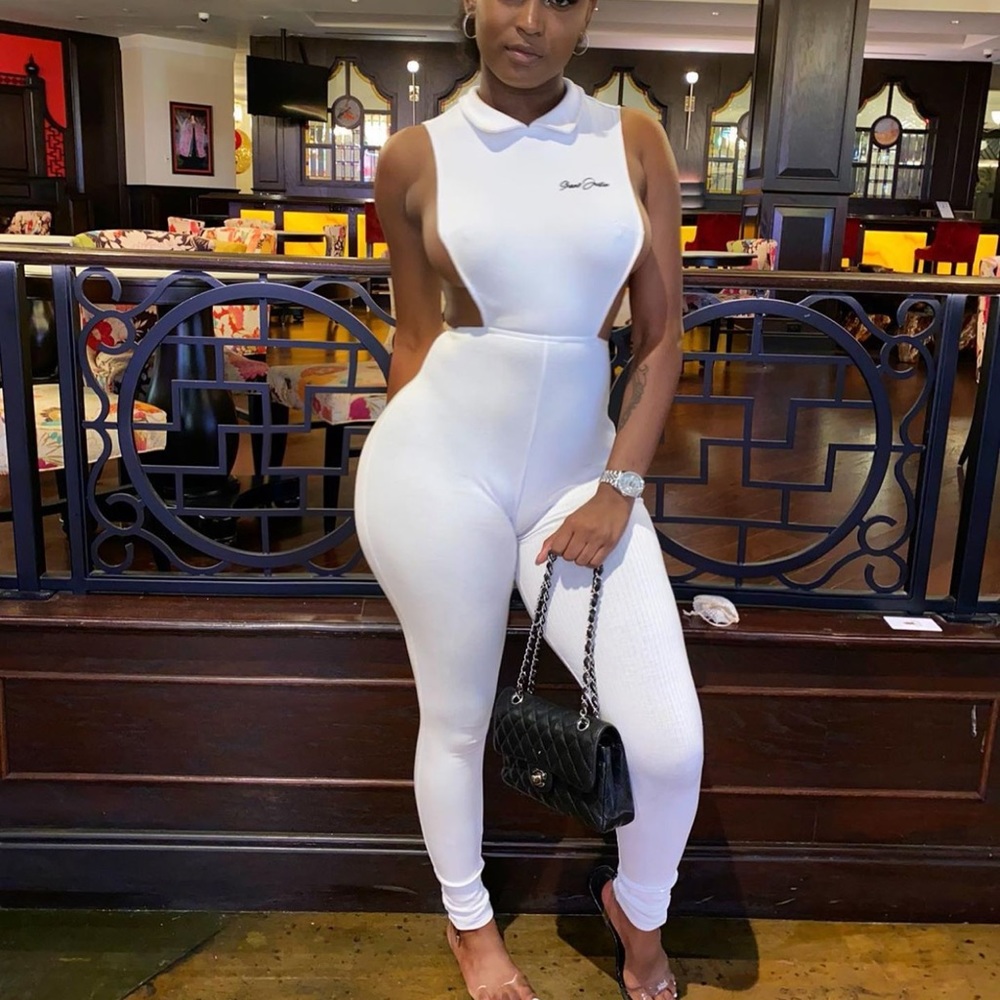 Jumpsuit, white, size medium